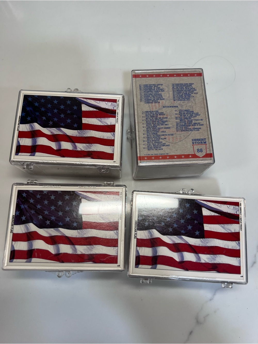 Topps 1991 Desert Storm Trading 4 Set Plastic Cases